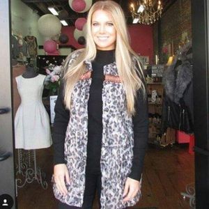 Uncle Frank faux fur vest XS grey with embroidery